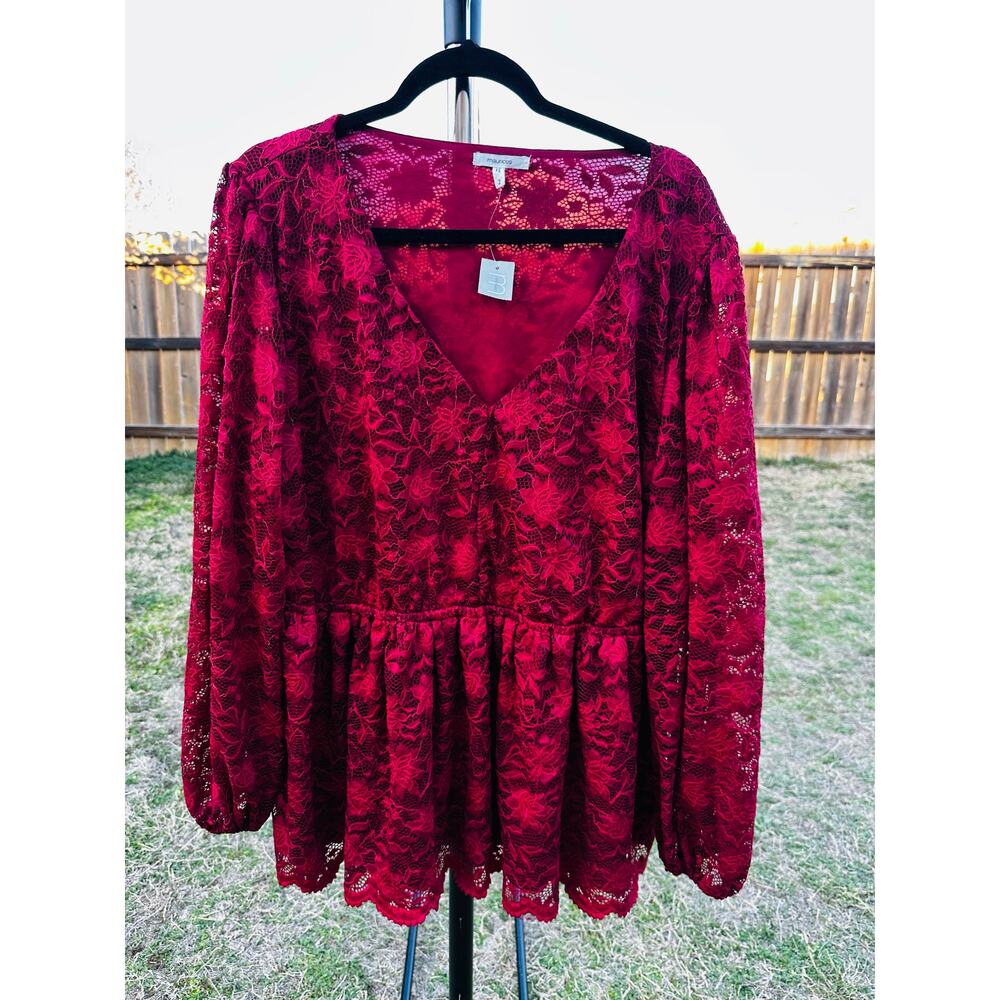 Maurices Lace Long Sleeve Blouse Size 2